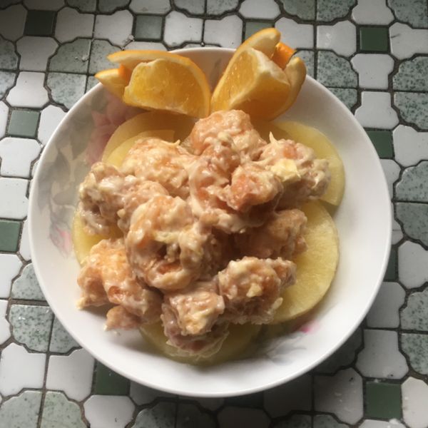 簡易阿基師版之鳳梨蝦球 : 小君君❤️一起做