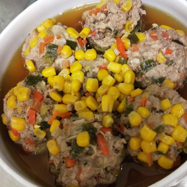 玉米肉丸子(電鍋版)：米柚 一起做