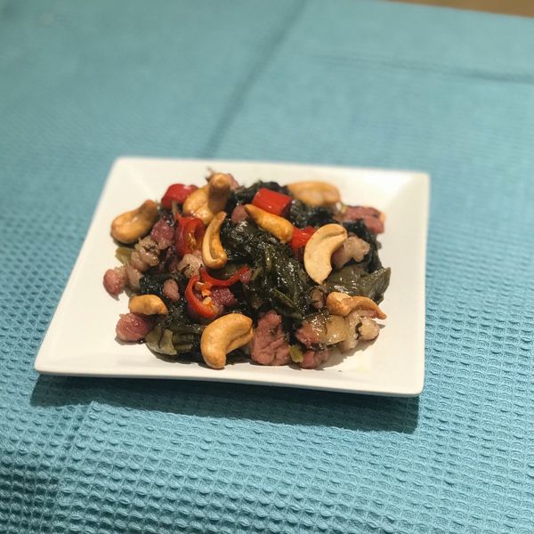 酸菜豆干炒肉末：Charlotte 一起做