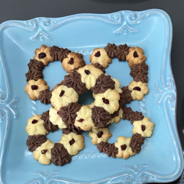 ♪聖誕花圈♪ ～雙色奶油酥餅 : 雅M一起做