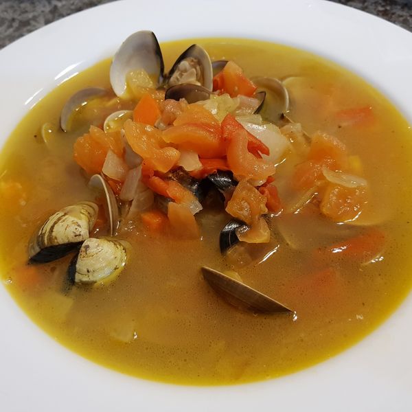 洋蔥番茄蛤蜊湯 ♪♪快手靚湯2♪♪ : Vicky一起做