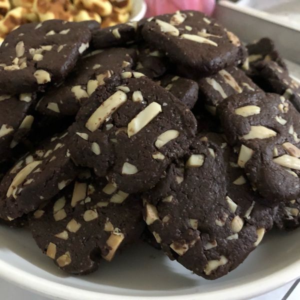 小烤箱做巧克力杏仁餅乾(也有大烤箱版) : ning一起做