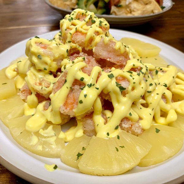 鳳梨蝦球：沐 一起做