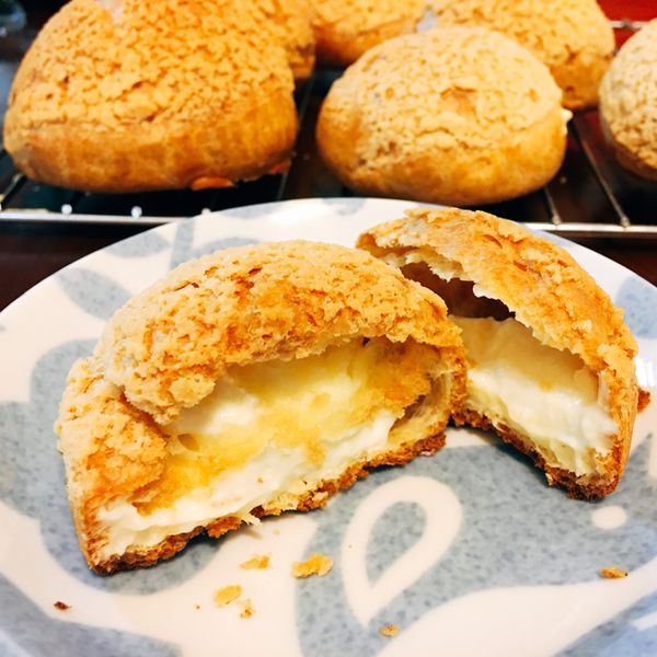 🧡脆皮餅乾卡士達泡芙🧡 (實作影片) : LL一起做