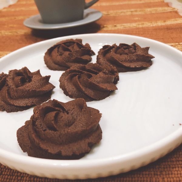 原味、可可擠花餅乾 : 李泥一起做