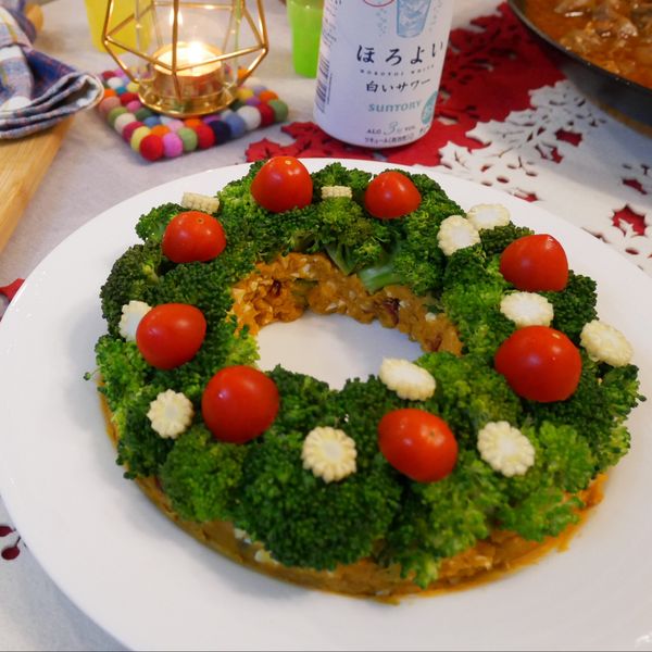 緑花椰菜沙拉聖誕圈 : 午睡的料理時光一起做