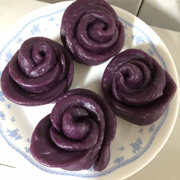 玫瑰花捲饅頭（南瓜&紫薯）：滿天欣 一起做