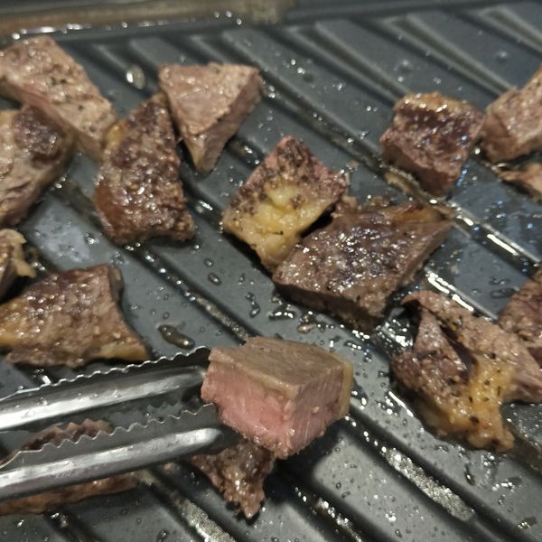 烤牛排~國際牌水波爐 : 阿怪一起做