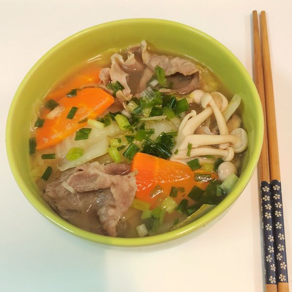 電鍋疊煮味增蔬菜肉片湯 : ✨Misa✨一起做