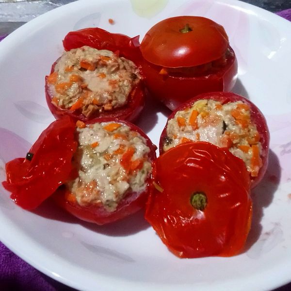 番茄鑲肉（一百元有找料理） : Angelina一起做