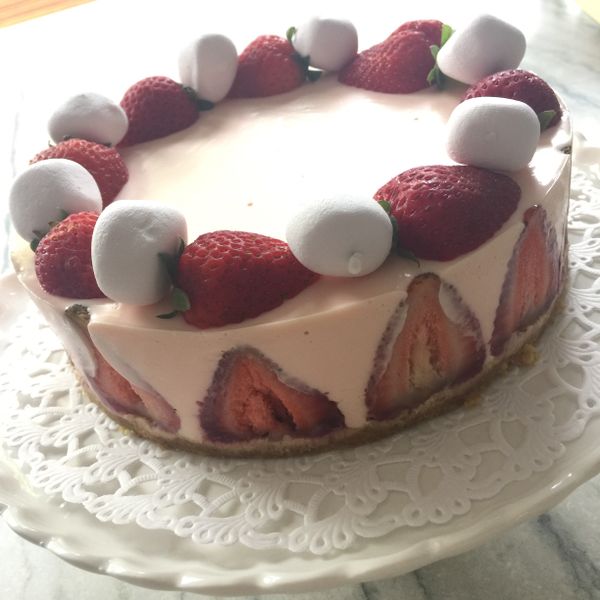 👩‍🍳免烤箱～草莓起士蛋糕 : Anita一起做