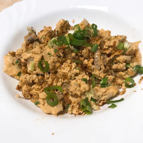 豆渣炒蛋....利用做豆漿之豆渣....：Grace Chien 一起做