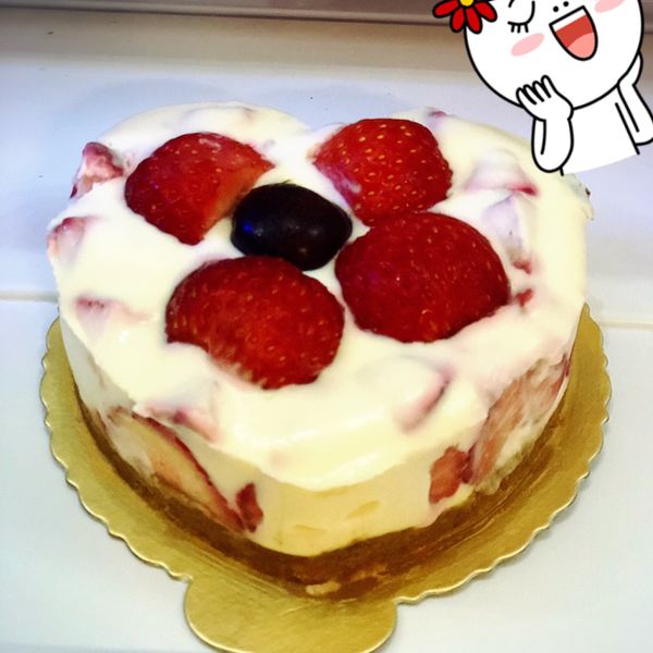 【免烤箱】特濃草莓生乳酪蛋糕 : 獅子加老虎一起做