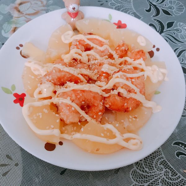 鳳梨蝦球：Vania  Cai 一起做