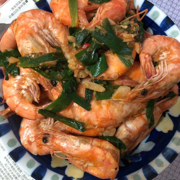 家常菜~炒蝦子：兔寶 一起做