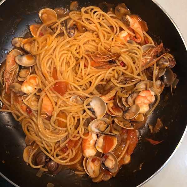 番茄鮮蝦義大利麵（一鍋到底煮法） : 林家霈一起做