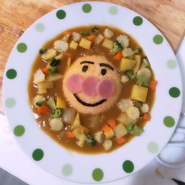 【親子食堂】麵包超人造型咖哩飯飯：♛Elvira夢幻國度♛ 一起做