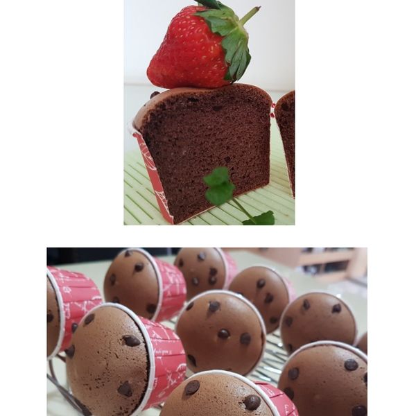 法芙娜可可戚風杯子蛋糕（燙麵戚風） : juan一起做