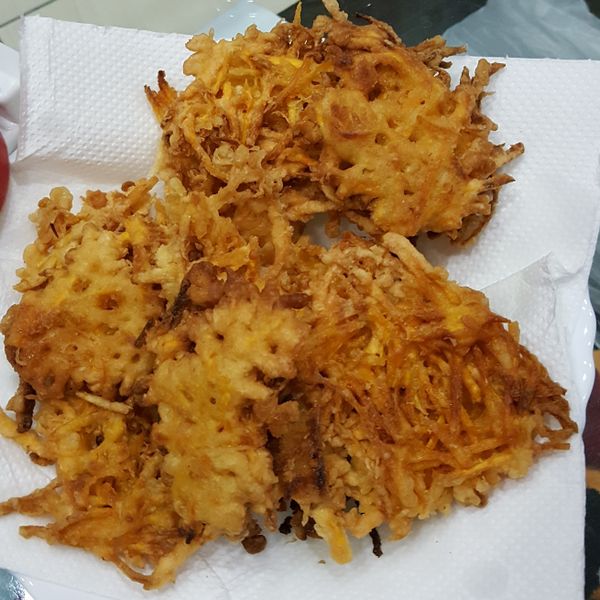 炸地瓜籤 (地瓜絲餅)：庭麻米 一起做