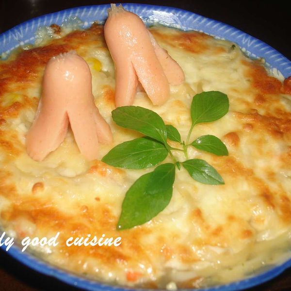 [康寶就是醬美味]素食焗烤白醬義大利麵：Nani 一起做