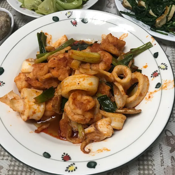 蔥爆蝦仁：高怡鈴 一起做