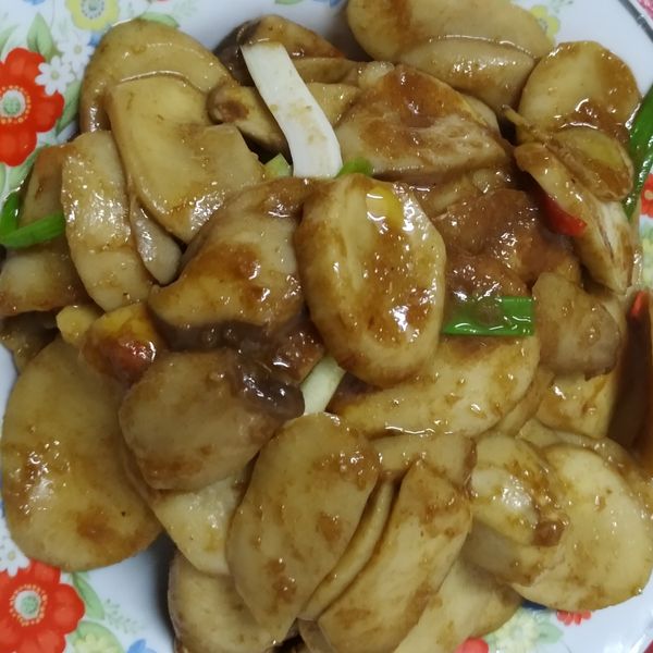 沙茶蔥炒杏鮑菇：淑慧 一起做