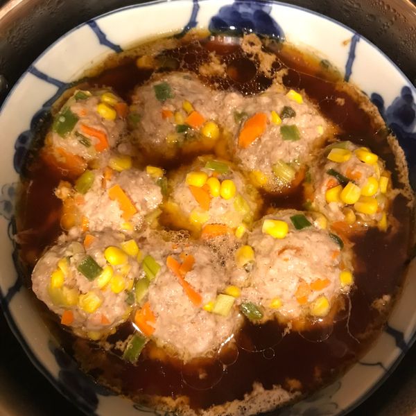 玉米肉丸子(電鍋版) : syrup一起做