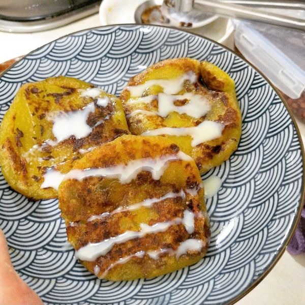 黑糖地瓜煎餅 : 陳奕霏一起做