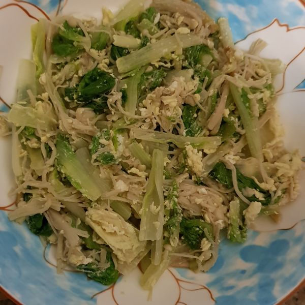 《不油》金針菇炒小白菜：蕎語 一起做