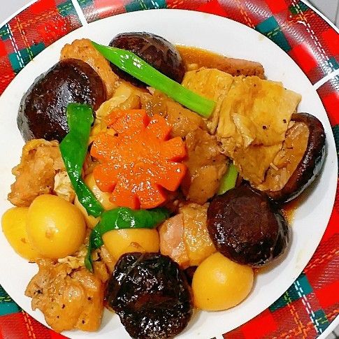 香菇燒雞 : 黃香一起做