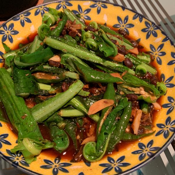 豆豉炒山蘇：Meng Ting Pan 一起做