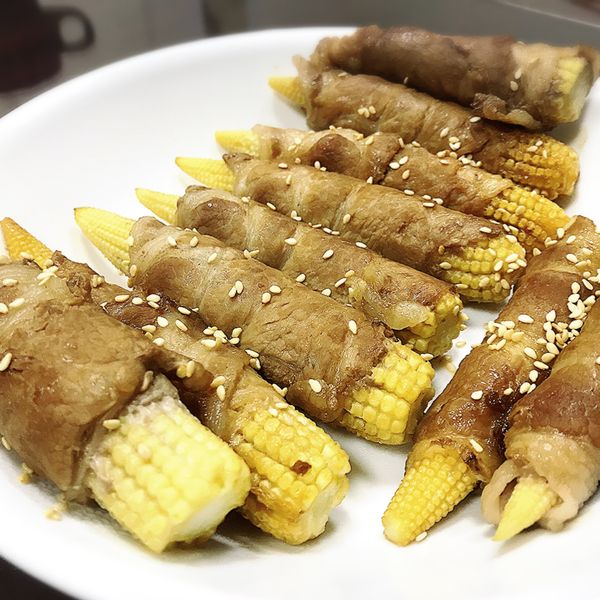 壽喜醬燒玉米筍肉捲🌽：簡靖芳 一起做
