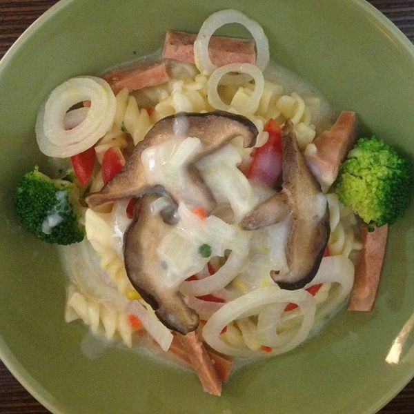 [康寶就是醬美味]素食焗烤白醬義大利麵：陽台上的小廚房 一起做