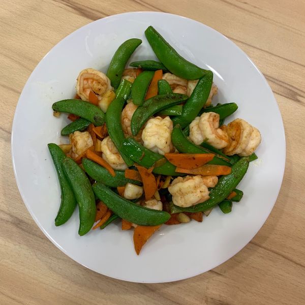 蝦仁炒甜豆---泰山橄欖油 : 姚雨廷一起做