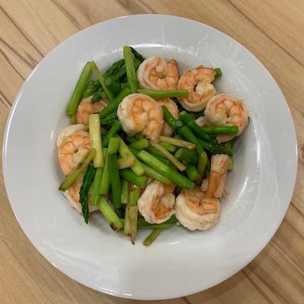 蘆筍清炒鮮蝦 : 姚雨廷一起做