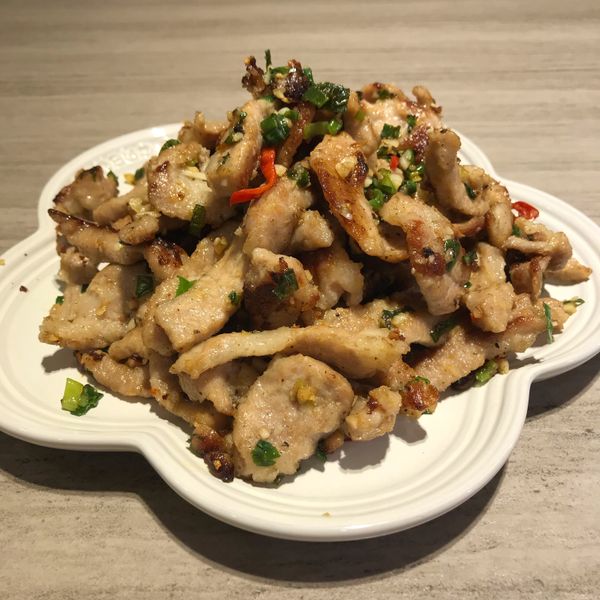 煎椒鹽松阪豬（便當菜） : 君君一起做