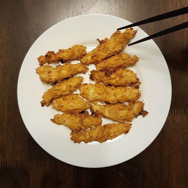 玉米片免炸雞柳條：Huey Guo 一起做