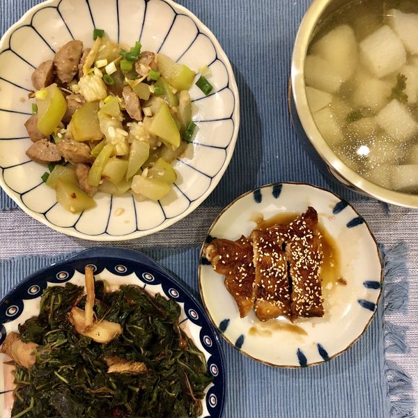 麻油老薑紅莧菜：Corrine Lin 一起做