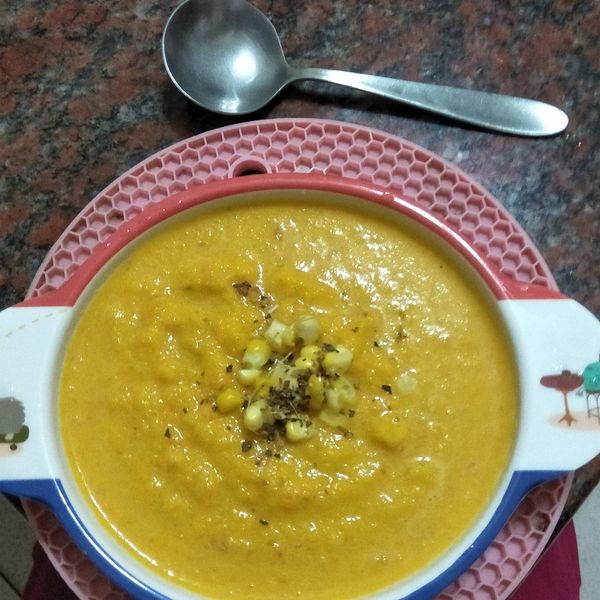 蕃茄南瓜濃湯 : 小妤兒一起做