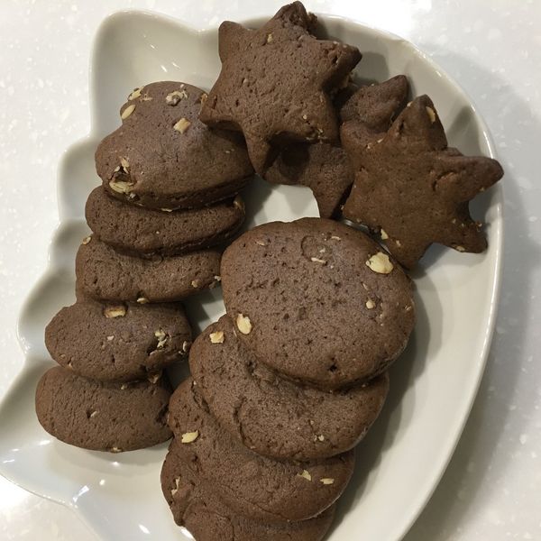 可可杏仁片餅乾:Han 一起做