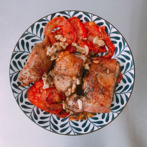 蕃茄大蒜烤雞腿 : Mavis Lai一起做