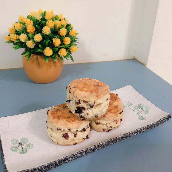 蔓越莓司康cranberry scone : 莊靜一起做