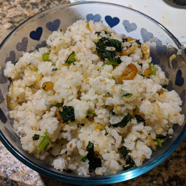 芝麻櫻花蝦菜飯 : 仁一起做