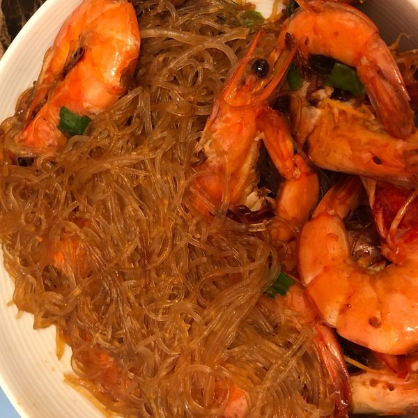 鮮蝦粉絲煲：Juliana  Kuo 一起做