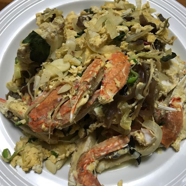 彩椒滑蛋澎湖扁蟹:Helen 一起做