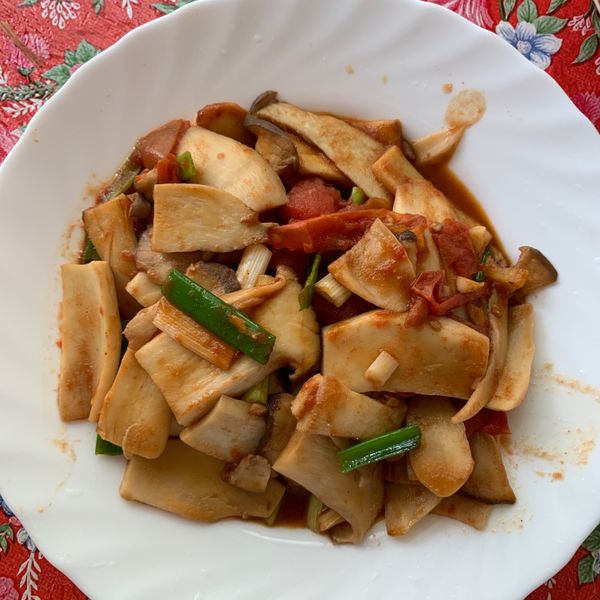 藍家小館-蕃茄炒杏鮑菇 : 妝甄臻一起做