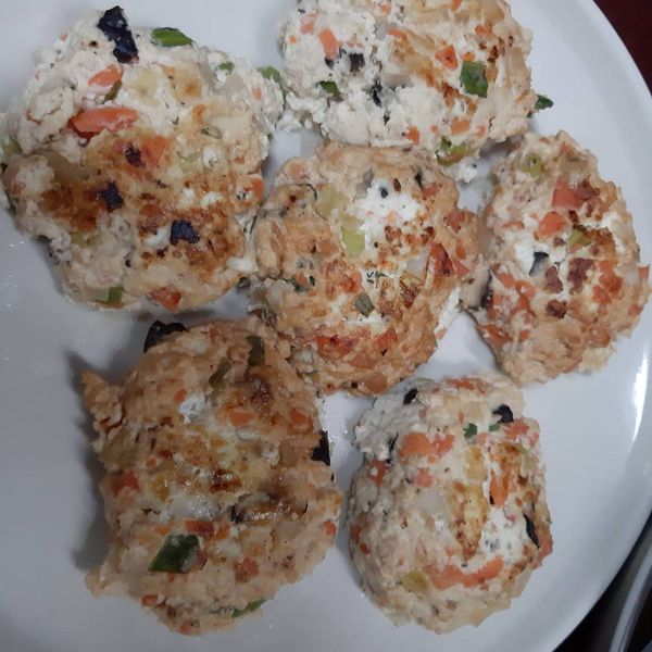 增肌減脂《雞胸豆腐蔬菜漢堡排》 : Peggy Cho一起做