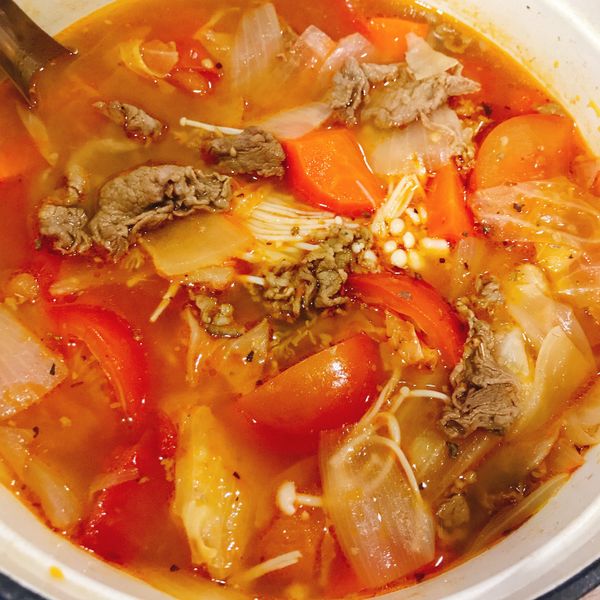 義式蕃茄牛肉蔬菜湯(一鍋到底真方便!):Doreen Lin 一起做