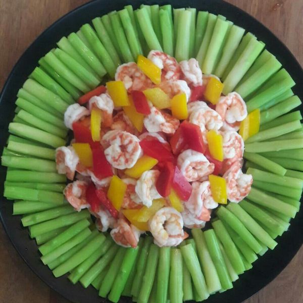 蘆筍炒蝦仁 : 耕耘我心田一起做