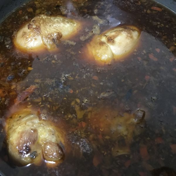 日式味增滷雞腿 : 小男一起做